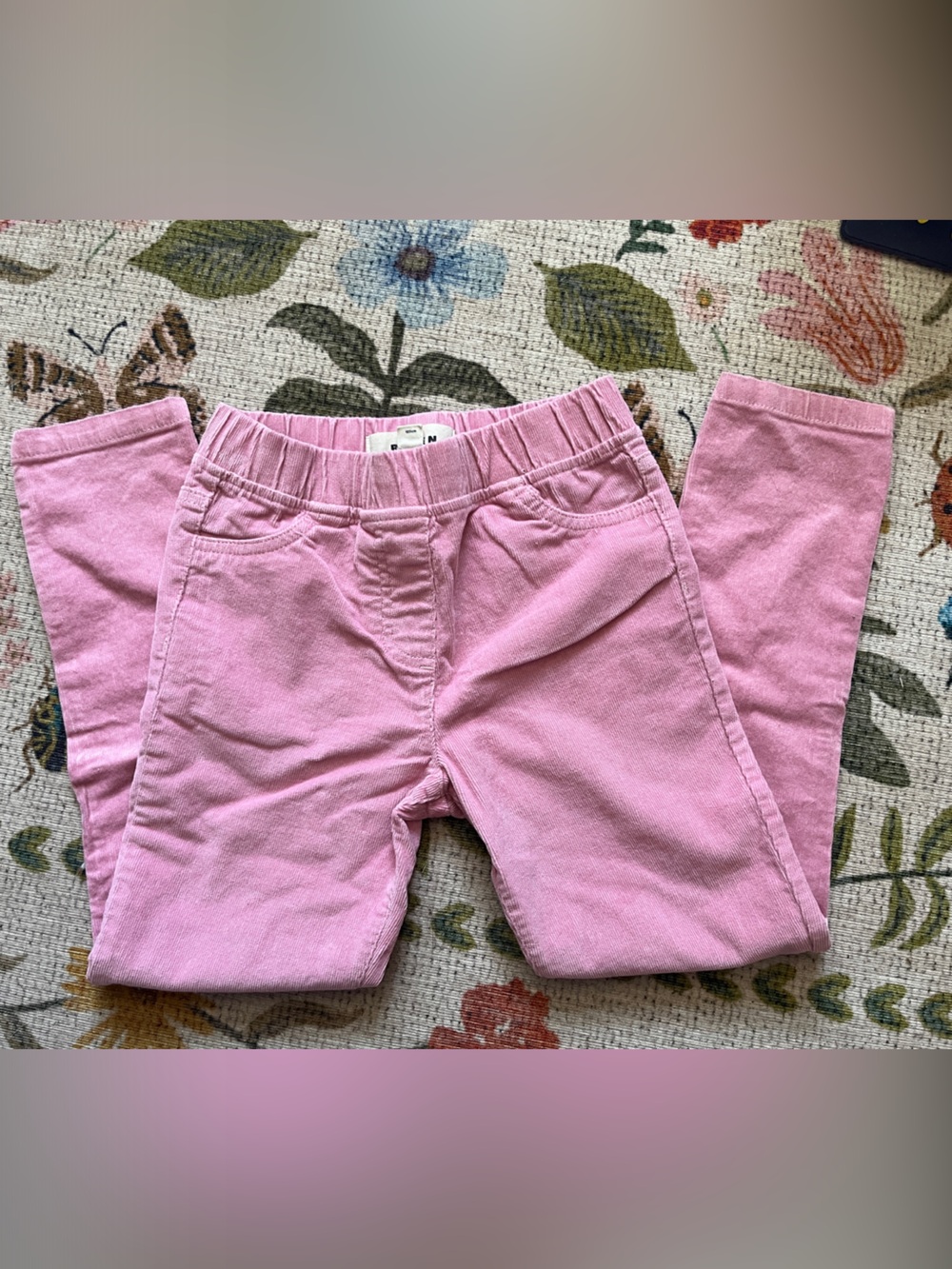 Mini Boden Pink Elastic-Waist Girls' Corduroy Pants size 6-7 *EUC*